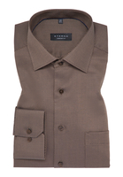 COMFORT FIT Overhemd in taupe gestructureerd