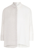 DRIEKWART MOUW BLOUSE 1863 BY ETERNA - PREMIUM LINNEN TAUPE UNI