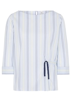DRIEKWART MOUW BLOUSE 1863 BY ETERNA - PREMIUM POPELINE BLAUW / GEEL