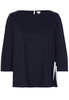 DRIEKWART MOUW BLOUSE 1863 BY ETERNA - PREMIUM STRETCH MARINEBLAUW UNI