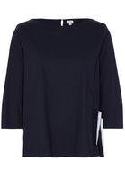 DRIEKWART MOUW BLOUSE 1863 BY ETERNA - PREMIUM STRETCH MARINEBLAUW UNI
