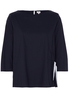 DRIEKWART MOUW BLOUSE 1863 BY ETERNA - PREMIUM STRETCH MARINEBLAUW UNI