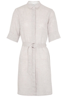 DRIEKWART MOUW BLOUSEJURK 1863 BY ETERNA - PREMIUM LINNEN TAUPE UNI
