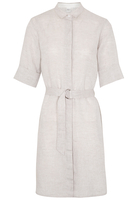 DRIEKWART MOUW BLOUSEJURK 1863 BY ETERNA - PREMIUM LINNEN TAUPE UNI