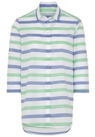 ETERNA DRIEKWART MOUW BLOUSE MODERN CLASSIC GROEN / WIT GESTREEPT