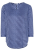 ETERNA DRIEKWART MOUW BLOUSE MODERN CLASSIC BLAUW PRINT