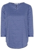 ETERNA DRIEKWART MOUW BLOUSE MODERN CLASSIC BLAUW PRINT