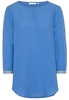 ETERNA DRIEKWART MOUW BLOUSE MODERN CLASSIC BLAUW UNI