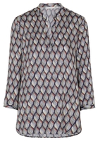 ETERNA DRIEKWART MOUW BLOUSE MODERN CLASSIC DONKERBLAUW PRINT