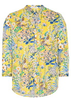ETERNA DRIEKWART MOUW BLOUSE MODERN CLASSIC GEEL / BLAUW / ROZE PRINT