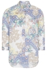 ETERNA DRIEKWART MOUW BLOUSE MODERN CLASSIC GEEL / ROZE / BLAUW PRINT