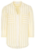 ETERNA DRIEKWART MOUW BLOUSE MODERN CLASSIC GEEL / WIT GESTREEPT