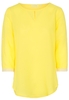 ETERNA DRIEKWART MOUW BLOUSE MODERN CLASSIC GEEL UNI