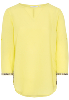 ETERNA DRIEKWART MOUW BLOUSE MODERN CLASSIC GEEL UNI
