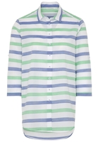 ETERNA DRIEKWART MOUW BLOUSE MODERN CLASSIC GROEN / WIT GESTREEPT