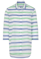 ETERNA DRIEKWART MOUW BLOUSE MODERN CLASSIC GROEN / WIT GESTREEPT