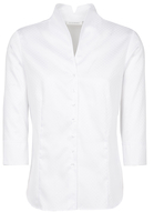 ETERNA DRIEKWART MOUW BLOUSE MODERN CLASSIC JAQUARD WIT MET RELIËF
