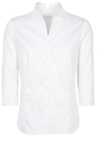 ETERNA DRIEKWART MOUW BLOUSE MODERN CLASSIC JAQUARD WIT MET RELIËF