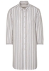 ETERNA DRIEKWART MOUW BLOUSE MODERN CLASSIC KAKI / WIT GESTREEPT