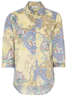ETERNA DRIEKWART MOUW BLOUSE MODERN CLASSIC KLEURRIJK PRINT