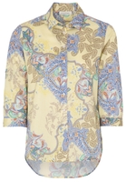 ETERNA DRIEKWART MOUW BLOUSE MODERN CLASSIC KLEURRIJK PRINT