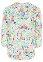 ETERNA DRIEKWART MOUW BLOUSE MODERN CLASSIC KLEURRIJK PRINT