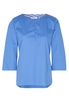 ETERNA DRIEKWART MOUW BLOUSE MODERN CLASSIC KONINGSBLAUW UNI