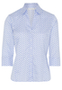 ETERNA DRIEKWART MOUW BLOUSE MODERN CLASSIC LICHT BLAUW / WIT PRINT