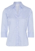 ETERNA DRIEKWART MOUW BLOUSE MODERN CLASSIC LICHT BLAUW / WIT PRINT