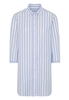 ETERNA DRIEKWART MOUW BLOUSE MODERN CLASSIC LICHTBLAUW / WIT GESTREEPT
