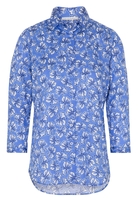 ETERNA DRIEKWART MOUW BLOUSE MODERN CLASSIC LICHTBLAUW PRINT