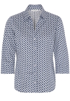 ETERNA DRIEKWART MOUW BLOUSE MODERN CLASSIC MARINEBLAUW PRINT