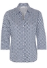 ETERNA DRIEKWART MOUW BLOUSE MODERN CLASSIC MARINEBLAUW PRINT