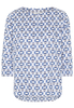 ETERNA DRIEKWART MOUW BLOUSE MODERN CLASSIC NAVY / LICHTBLAUW / WIT