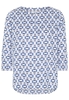 ETERNA DRIEKWART MOUW BLOUSE MODERN CLASSIC NAVY / LICHTBLAUW / WIT