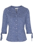 ETERNA DRIEKWART MOUW BLOUSE MODERN CLASSIC NAVY / WIT PRINT