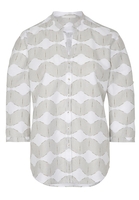 ETERNA DRIEKWART MOUW BLOUSE MODERN CLASSIC OLIJFGROEN PRINT