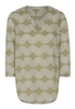 ETERNA DRIEKWART MOUW BLOUSE MODERN CLASSIC POPELINE BEIGE / KAKI
