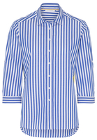 ETERNA DRIEKWART MOUW BLOUSE MODERN CLASSIC POPELINE BLAUW/WIT