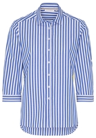 ETERNA DRIEKWART MOUW BLOUSE MODERN CLASSIC POPELINE BLAUW/WIT