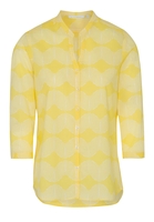 ETERNA DRIEKWART MOUW BLOUSE MODERN CLASSIC POPELINE GEEL PRINT
