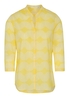 ETERNA DRIEKWART MOUW BLOUSE MODERN CLASSIC POPELINE GEEL PRINT