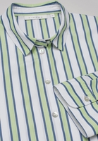ETERNA DRIEKWART MOUW BLOUSE MODERN CLASSIC POPELINE GROEN/BLAUW
