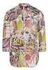 ETERNA DRIEKWART MOUW BLOUSE MODERN CLASSIC POPELINE GROEN/ROZE PRINT