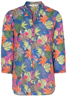 ETERNA DRIEKWART MOUW BLOUSE MODERN CLASSIC POPELINE KLEURRIJK PRINT