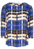 ETERNA DRIEKWART MOUW BLOUSE MODERN CLASSIC VISKOSE BLAUW GERUIT