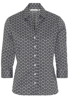 ETERNA DRIEKWART MOUW BLOUSE MODERN CLASSIC ZWART / WIT PRINT