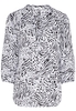 ETERNA DRIEKWART MOUW BLOUSE MODERN CLASSIC ZWART EN WIT PRINT