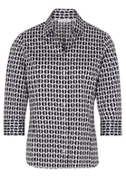ETERNA DRIEKWART MOUW BLOUSE MODERN CLASSIC ZWART/WIT PRINT