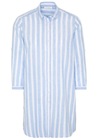 ETERNA DRIEKWART MOUW BLOUSEJURK MODERN CLASSIC LICHT BLAUW / WIT